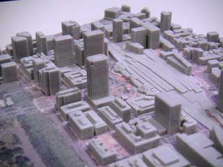 都市モデル製作写真（丸の内模型）
