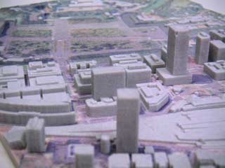 都市モデル製作写真（東京駅丸の内から皇居方面）