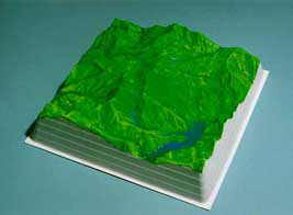 日本の名峰、日本百名山レリーフマップ立体地図塗装例