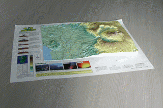 柔らかいクニャクニャマップ立体地図製作例
